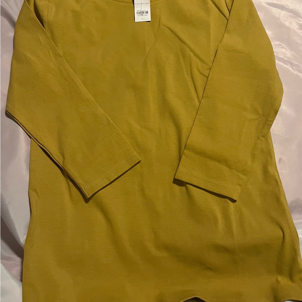 Ann Taylor. Mustard Yellow Long Sleeve Top